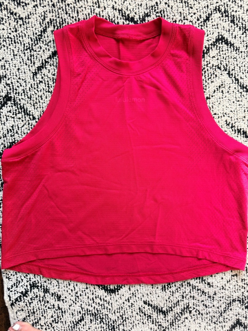 lululemon athletica Bright Pink Sleeveless Cropped Tank
